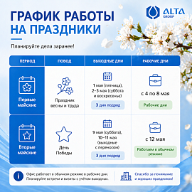 График работы в майские праздники